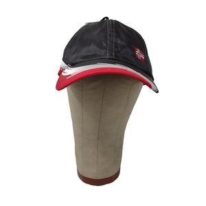 Rokk Norwegian Brand Strapback Hat Nylon SZ 58CM Black Norway Embroidered NWT